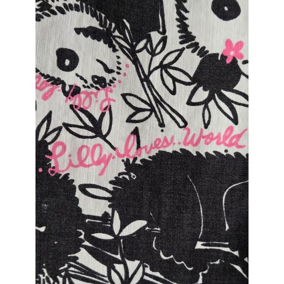 RARE Vintage Lilly Pulitzer Originals Pandamonium Panda WWF Resort Fit Pants, 6 - Picture 3 of 10